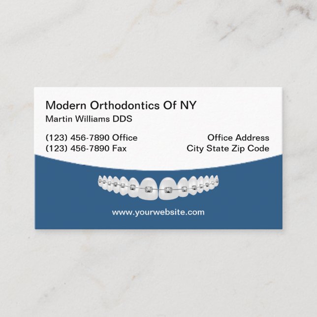 Orthodontist Modern Orthodontics Business Cards (Front)