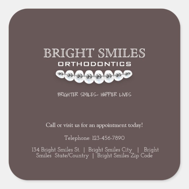 Orthodontist Orthodontics Business Promo Sticker (Front)