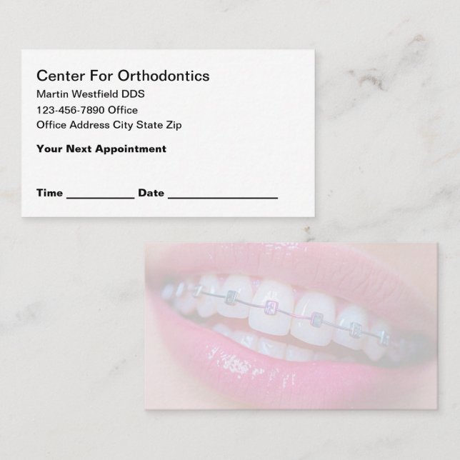 Orthodontist Theme Modern Business Cards  (Front/Back)