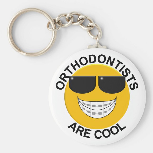 Orthodontists Are Cool Braces Face Keychain (Front)