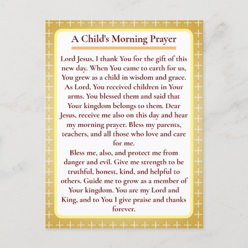 Orthodox childrens prayer card