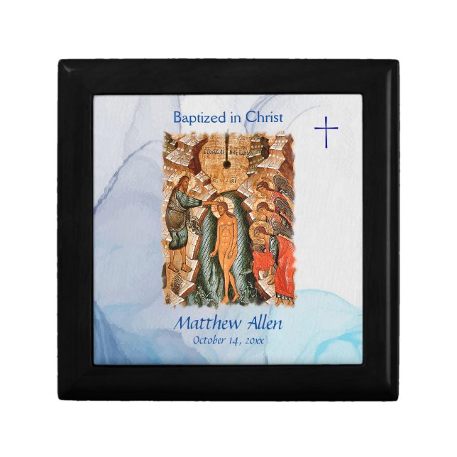 Orthodox Christian Baptism Icon Keepsake Gift Box (Front)