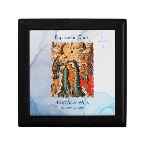 Orthodox Christian Baptism Icon Keepsake Gift Box