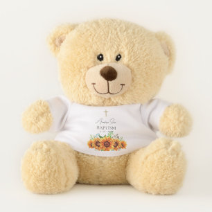 Orthodox Christian Baptism Teddy Bear Sunflowers