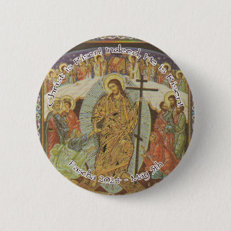 Orthodox Christian Christ is Risen English 2024 Button