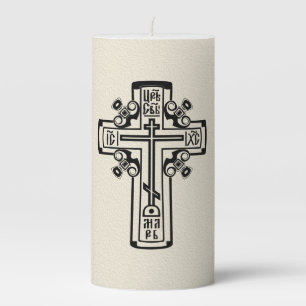 Orthodox Christian cross Pillar Candle