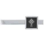 Orthodox Christian cross Silver Finish Tie Bar