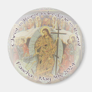 Orthodox Christian ENG Christ is Risen 2.25 in.  Magnet