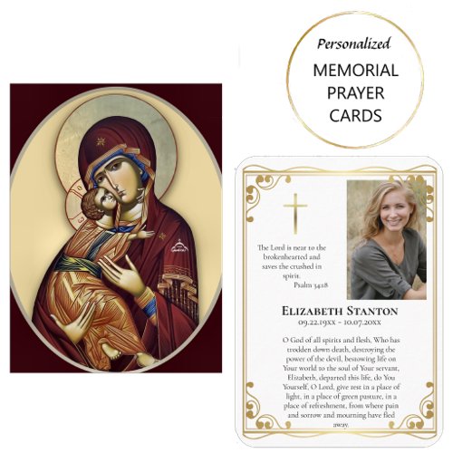 Orthodox Christian Photo Memorial Prayer Card