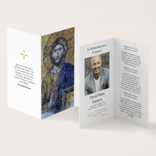 Orthodox Christian Photo Memorial Thank You  Business Card