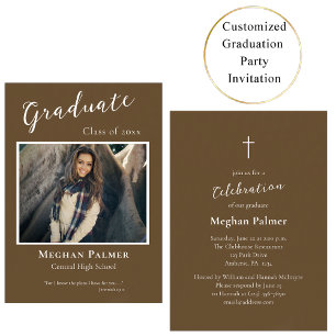 Orthodox Christian Simple Rustic Graduation Party Invitation
