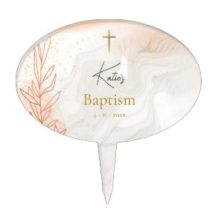 Orthodox Christian Waters of Light Baptism Cake To Topper
