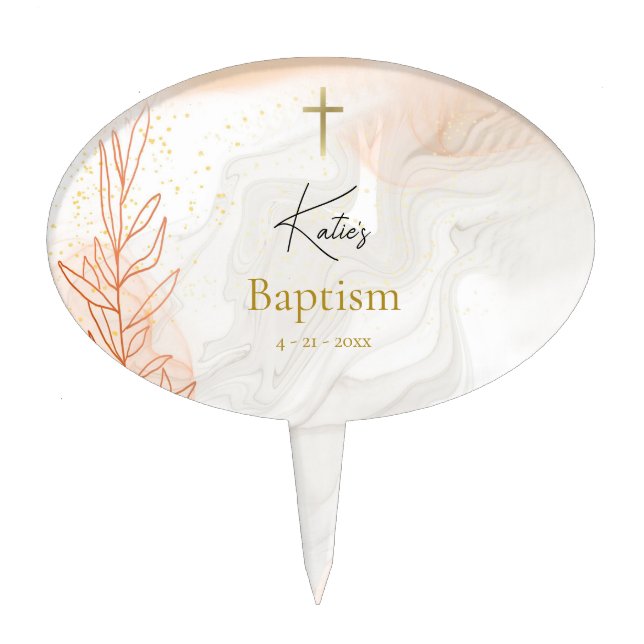 Orthodox Christian Waters of Light Baptism Cake To Topper (Front)