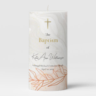Orthodox Christian Waters of Light Baptism Pillar Candle