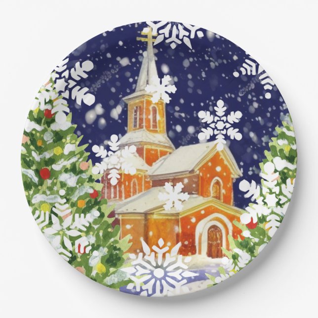 Orthodox Christmas Paper Plates (Front)