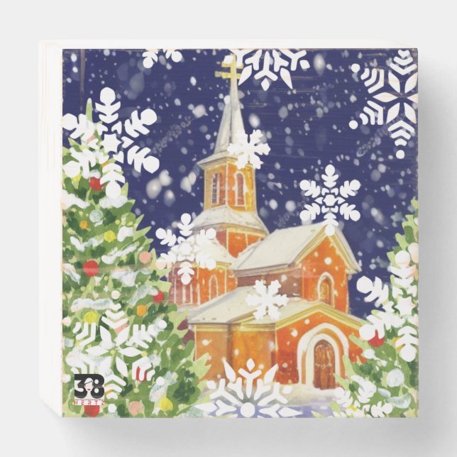 Orthodox Christmas Wooden Box Sign (Front Horizontal)
