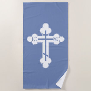 Orthodox cross beach towel