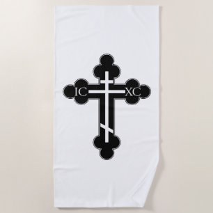 Orthodox cross beach towel