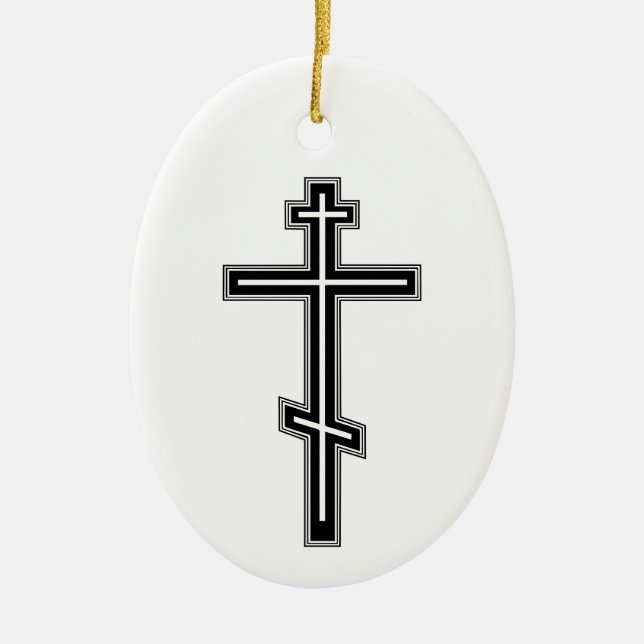 Orthodox cross ceramic ornament (Front)