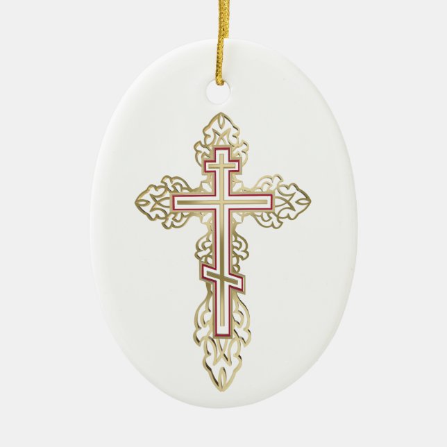 Orthodox cross ceramic ornament (Front)
