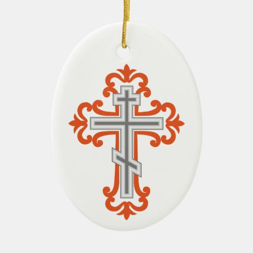 Orthodox cross ceramic ornament