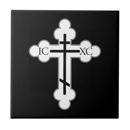 Orthodox cross ceramic tile