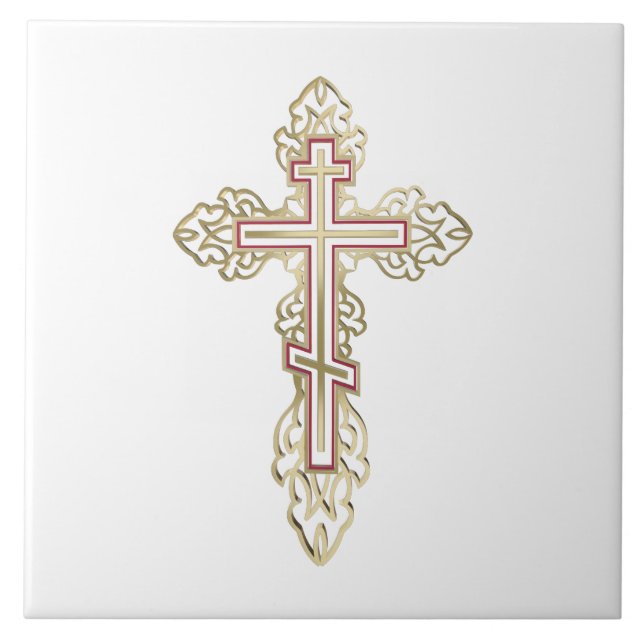 Orthodox cross ceramic tile (Front)