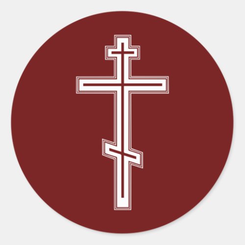 Orthodox cross classic round sticker