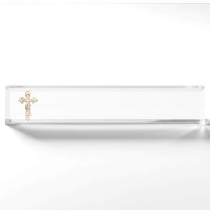 Orthodox cross desk name plate