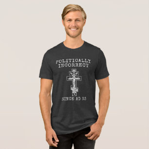 Orthodox Cross Jesus Bold Faith Tri-Blend Shirt