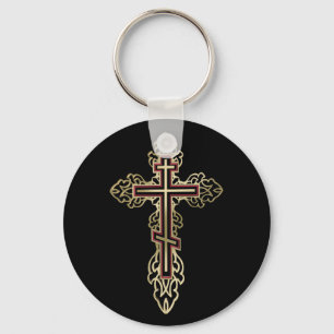 Orthodox cross keychain