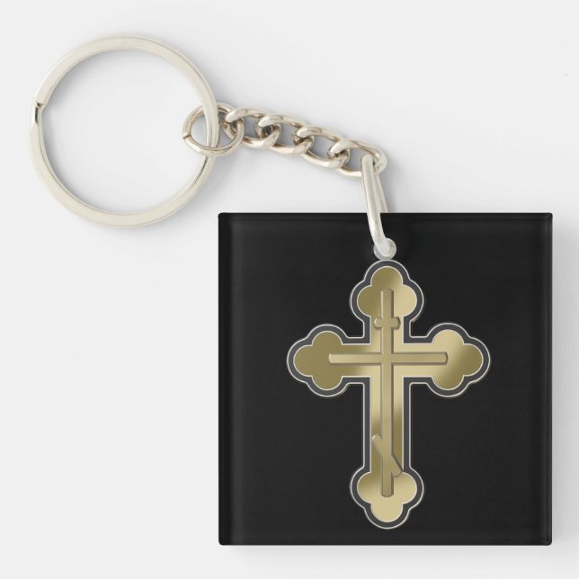 Orthodox cross keychain (Front)