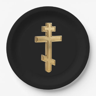 Orthodox cross paper plates