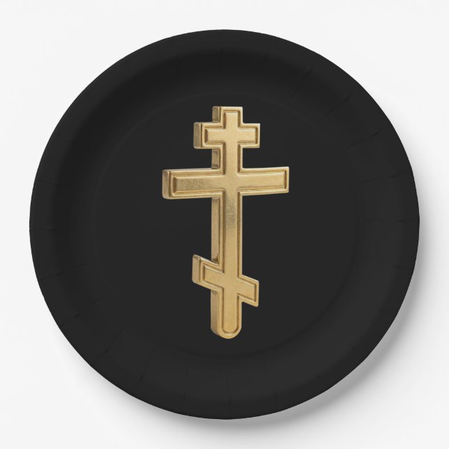 Orthodox cross paper plates (Front)