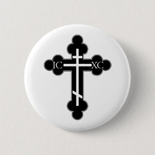 Orthodox cross pinback button