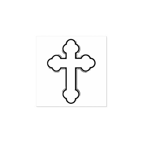 Orthodox cross rubber stamp