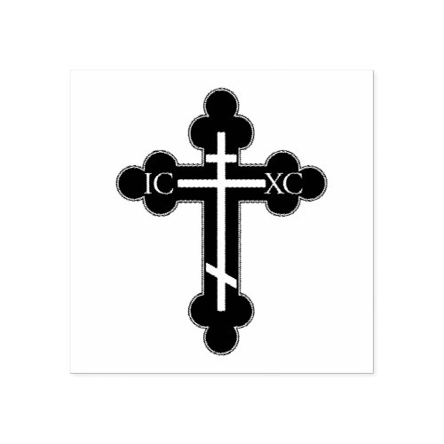 Orthodox cross rubber stamp