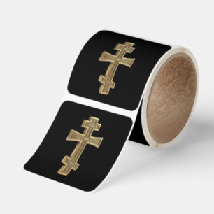 Orthodox cross square sticker