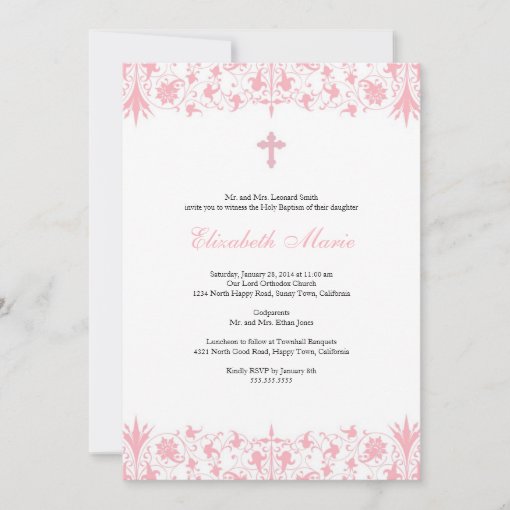 Orthodox Elegant Baptism Invitation 