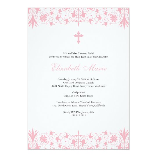 orthodox elegant baptism invitation zazzle com