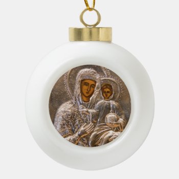 Orthodox Icon Ceramic Ball Christmas Ornament by hildurbjorg at Zazzle