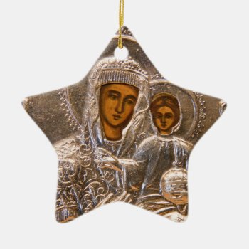 Orthodox Icon Ceramic Ornament by hildurbjorg at Zazzle