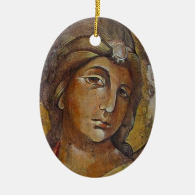 Orthodox Icon Christmas Ornamen-- Filermskaya Ceramic Ornament (Front)