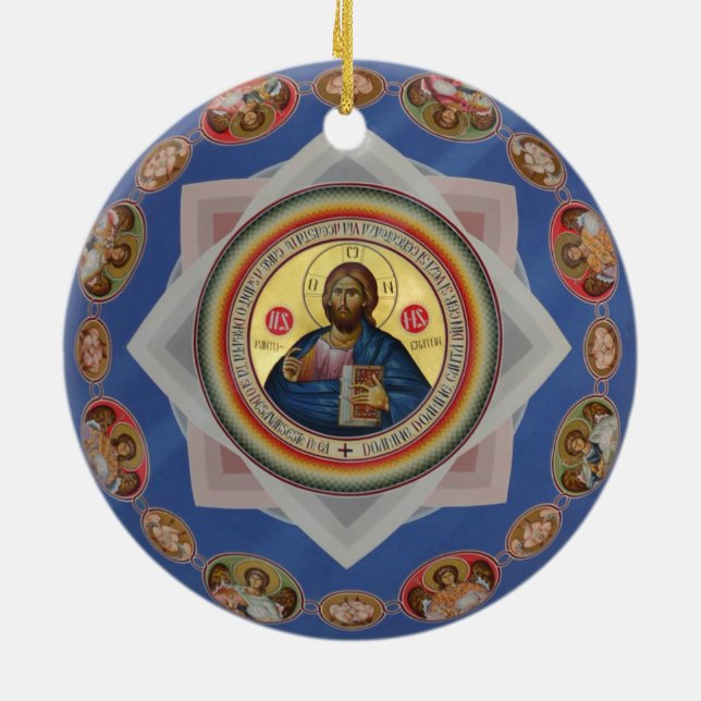 orthodox icon god church religion saint ceramic ornament (Back)