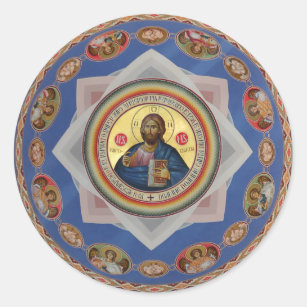 orthodox icon god church religion saint classic round sticker