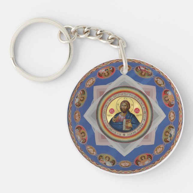 orthodox icon god church religion saint keychain (Front)