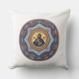 orthodox icon god church religion saint throw pillow
