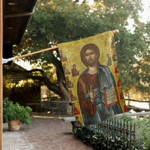 Orthodox Icon of Christ and the Twelve Apostles  House Flag