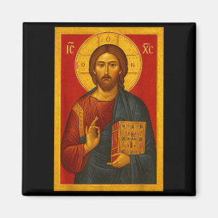 Orthodox Icon Of Jesus Christ Pantocrator  Magnet