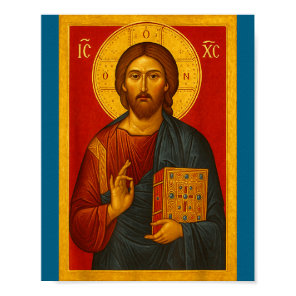 Orthodox Icon Of Jesus Christ Pantocrator  Poster